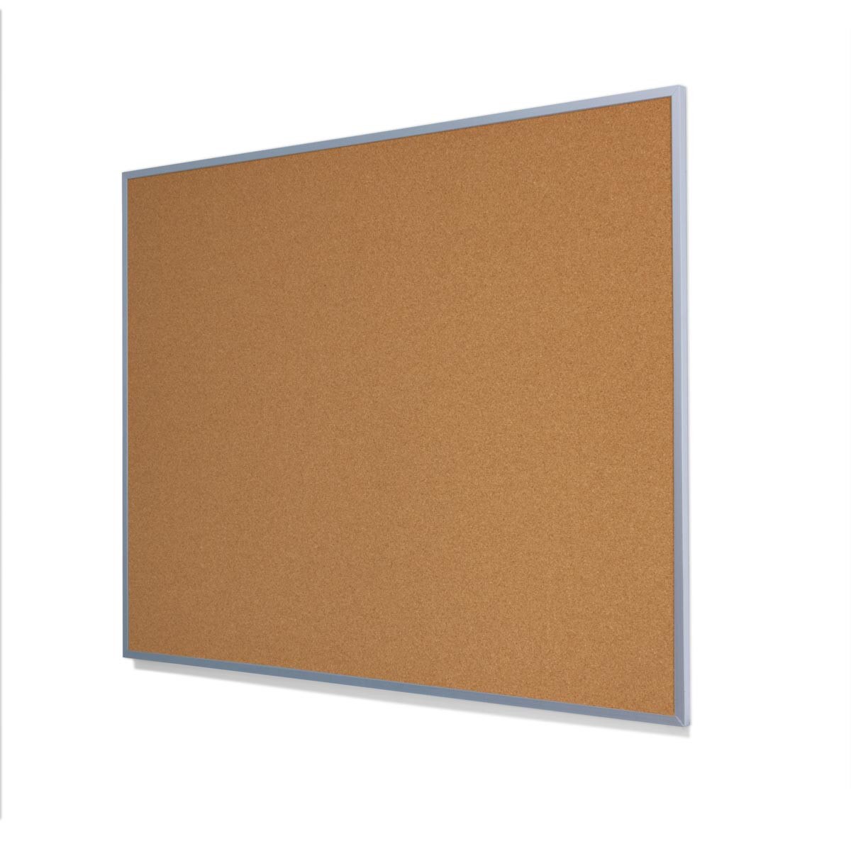 Heavy Duty Natural Tan Cork Board with Narrow Light Aluminum Frame